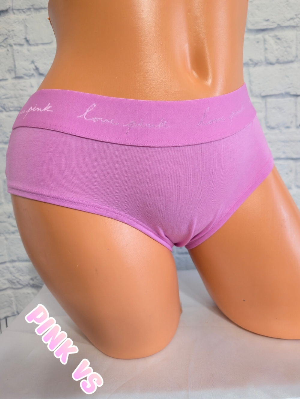 PINK Victoria's Secret Hipster Panty Script Logo Waistband Large New